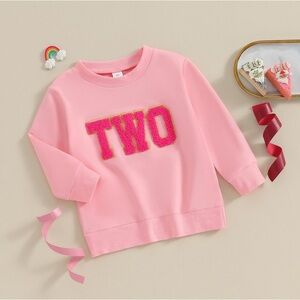 “TWO” Long Sleeve Pink Shirt for Toddler